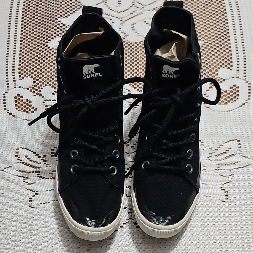 Sorel Women's Black Lace-Up High-Tops - Picture 2 of 9